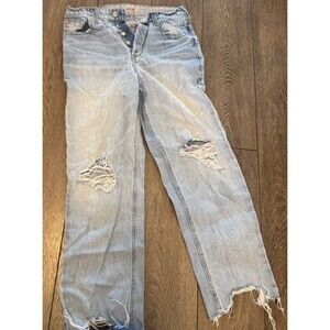 Ariat REAL Denim Jeans Size 27 Light Wash Distressed Ripped Knees Frayed Hem